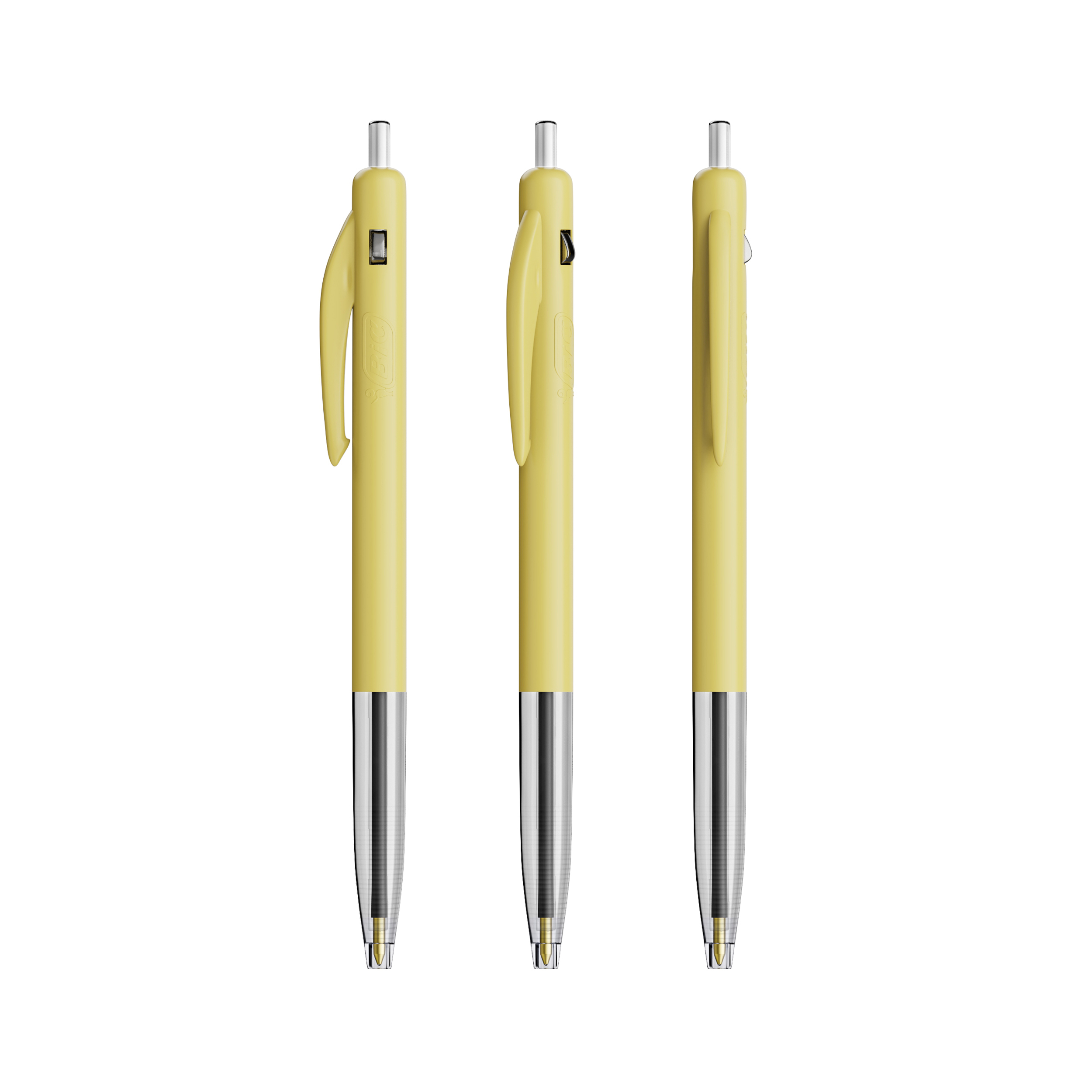 Stylo rétractable publicitaire BIC® M10® Clic Jaune pastel
